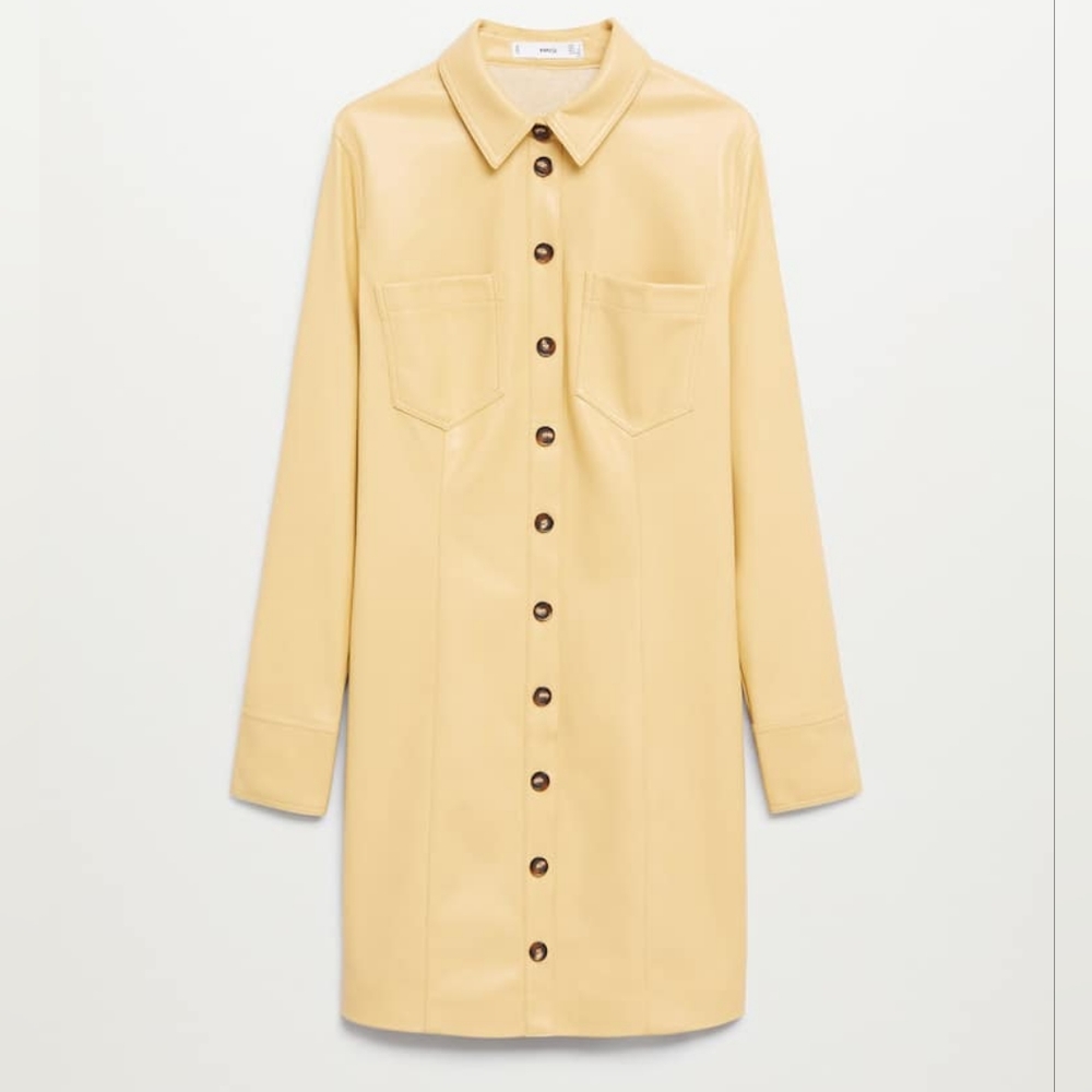 MANGO Faux leather dress - Picture 4 of 6